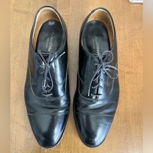 ⭐️ Johnston & Murphy | black leather Oxford cap toe men’s dress shoes Size 10.5
